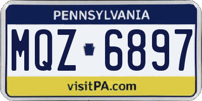 PA license plate MQZ6897