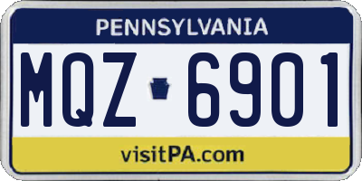 PA license plate MQZ6901
