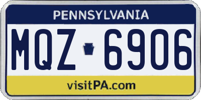 PA license plate MQZ6906