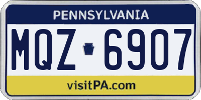 PA license plate MQZ6907