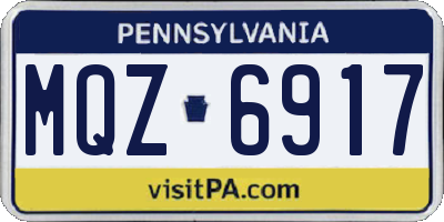 PA license plate MQZ6917