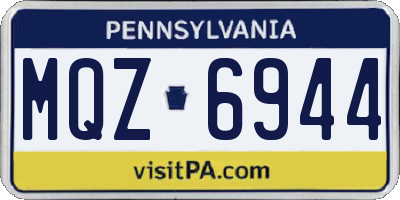 PA license plate MQZ6944