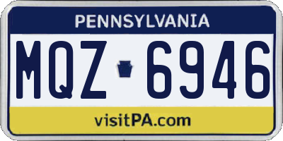 PA license plate MQZ6946