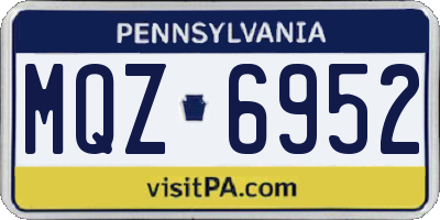 PA license plate MQZ6952