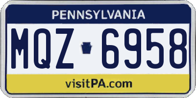 PA license plate MQZ6958