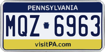 PA license plate MQZ6963