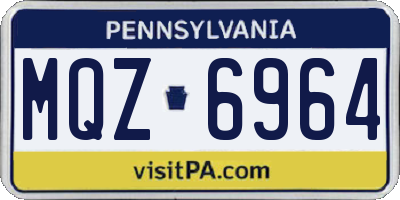 PA license plate MQZ6964