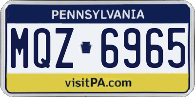 PA license plate MQZ6965