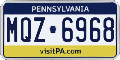 PA license plate MQZ6968