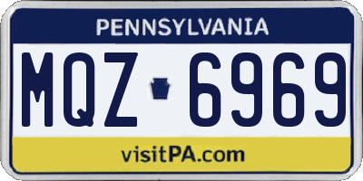 PA license plate MQZ6969