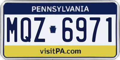 PA license plate MQZ6971