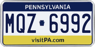 PA license plate MQZ6992