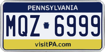 PA license plate MQZ6999