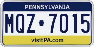 PA license plate MQZ7015
