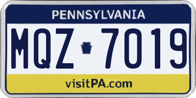 PA license plate MQZ7019