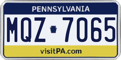 PA license plate MQZ7065