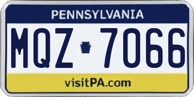 PA license plate MQZ7066
