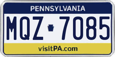 PA license plate MQZ7085