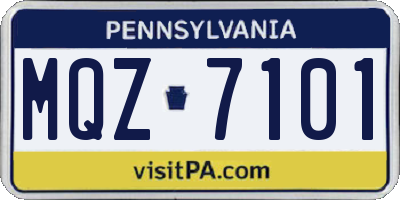 PA license plate MQZ7101