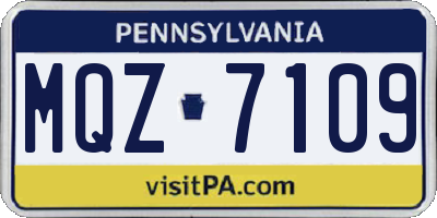 PA license plate MQZ7109