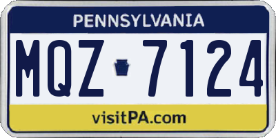 PA license plate MQZ7124