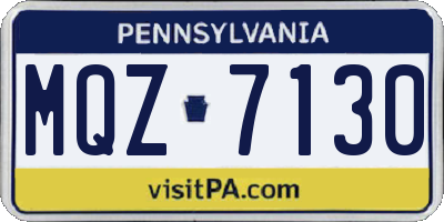 PA license plate MQZ7130