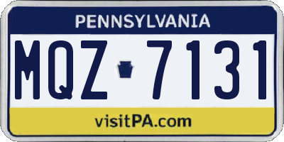 PA license plate MQZ7131