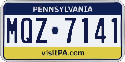 PA license plate MQZ7141