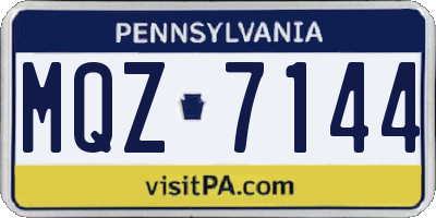 PA license plate MQZ7144