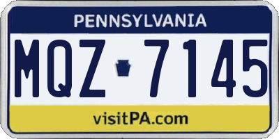 PA license plate MQZ7145