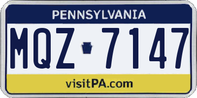 PA license plate MQZ7147