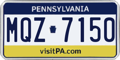PA license plate MQZ7150