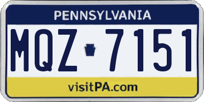 PA license plate MQZ7151