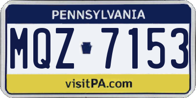 PA license plate MQZ7153