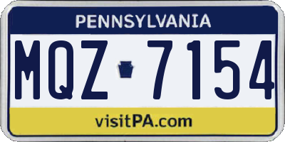 PA license plate MQZ7154