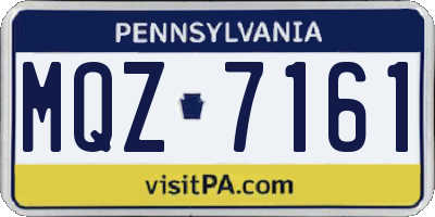 PA license plate MQZ7161