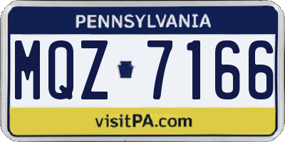 PA license plate MQZ7166