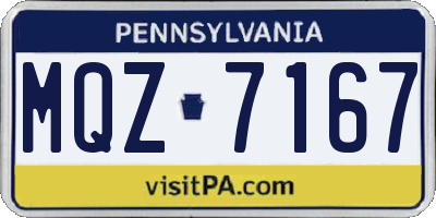 PA license plate MQZ7167