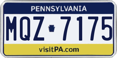 PA license plate MQZ7175