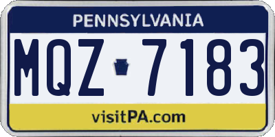 PA license plate MQZ7183