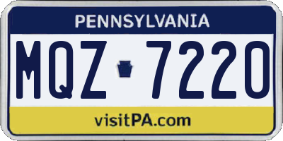 PA license plate MQZ7220