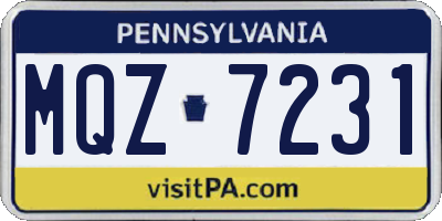 PA license plate MQZ7231