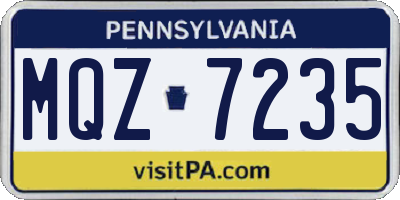 PA license plate MQZ7235
