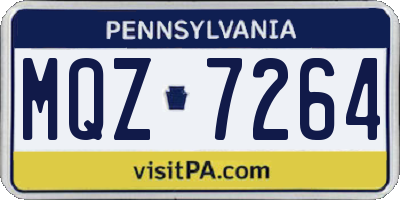 PA license plate MQZ7264