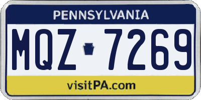PA license plate MQZ7269