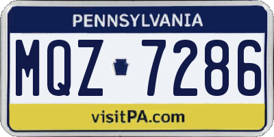 PA license plate MQZ7286