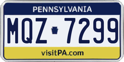 PA license plate MQZ7299