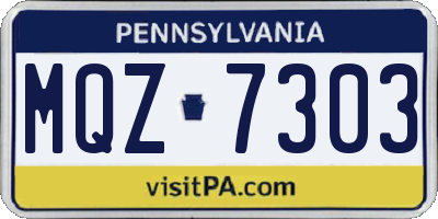 PA license plate MQZ7303