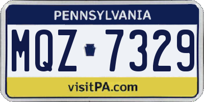 PA license plate MQZ7329