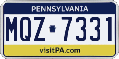 PA license plate MQZ7331